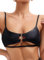 Rave-Top für Frauen – Sexy Festival Cutout Underboob Shirts Silber O-Ring Bikini BH Dance Crop Tank Konzert Outfits, Schwarz, X-Large