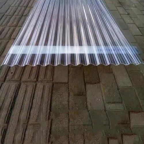 Placa Ondulada,Panel para Tejado Transparente,Chapa Tejado Exterior,Láminas de Repuesto,Lámina Techo de Construcción,Placas para Invernaderos,1,2mm de Espesor (0.9x1.4m/35x55in)