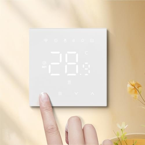 ZYWUOY Termostato intelligente Wifi, riscaldamento elettrico a parete per riscaldamento dell'acqua, termostato WiFi a LED (W-Acqua/caldaia a gas)