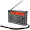 Radio Portátil de Onda Corta, HRD-757 SW FM MW Air V.UHF WB Radio Multibanda con Pilas, Radio Portátil Recargable de 2500 MAh con Bluetooth, Alarma SOS y Linterna (Orange)