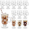 Sliner Set mit 12 weihnachtlichen Schneeflocken-Glas-Kaffeetassen mit Griff, 237 ml, klare irische Kaffeetassen, Fuß, irische Kaffeetassen, Weihnachtsgläser, Winterurlaubstassen für Getränke, Latte