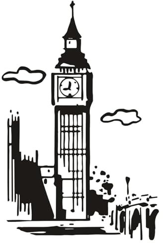 YLLMNOBN Big Ben London UK Cooles Reisedekor-Wandbild aus Vinyl für Wohnzimmer, Schlafzimmer, Heimdekoration, Kunstaufkleber