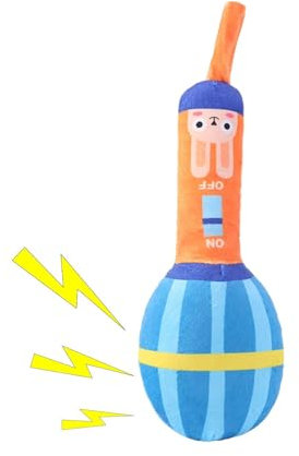 Dog Plush Toy, Microphone Shape Sound Stuffed Teething Toys, Cute Puppy Chew Toys for Indoor & Outdoor, Flexible Pet Toys for Teeth Clean, Relaxing