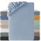 SOULFUL Drap Housse 140x190 Coton,Poches élastiques de 30 cm,100% Coton Lavé Texture Similaire à Celle du Lin Stone Washed Confortable Respirant Drap-Housse,Bleu Clair