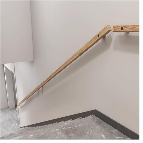 XHSMYXGS Massivholz-Treppenhandlauf für Innenräume im Büro, Dachbodentreppe, an der Wand montierter, Rutschfester Handlauf-Haltegriff mit Beschlägen (4.5m/14.8ft)