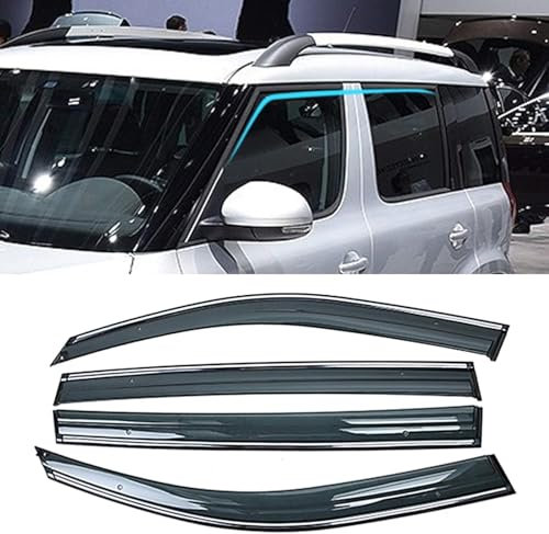 XieBin Windabweiser für Skoda Yeti 5L 2009-2017, Autofenster Regenschutz Regenabweiser Schutz Vor Wind Und Regen Passend Aerodynamisch