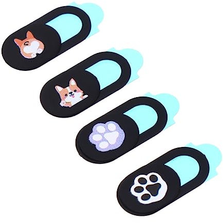 Gadpiparty Anti Peeping Kameraabdeckung 4 Stück Abs Schutzkappen Für Laptop Tablet Handy Privatsphäre Hundemotiv Schwarz