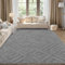 Enyhom Wohnzimmer Teppich, Esszimmer Kurzflor Geometrische Küchenteppich Hochwertiger Moderner Pflegeleicht Teppiche für Schlafzimmer Büro Aufenthaltsraum (Grau, 200 x 290 cm)
