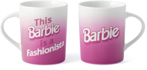 H&H, Set 6 Mug, tazze, Barbie, idea regalo, lavabili in lavastoviglie, 330 cc