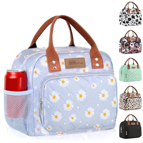 HOMESPON Insulated Lunch Bag for Women Men Ladies Work Adult Cool Tote Box Container with Side Pockets