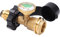 Propantank-Adapter, hochwertiger Messing-POL-US-Standardgewinde-Konverter mit leuchtendem Manometer für Gasgrill und Wildcamping