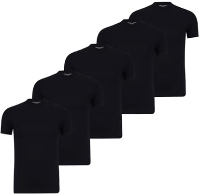 ROLWAK Men's Plain Crew Neck T-Shirts, Pack of 5