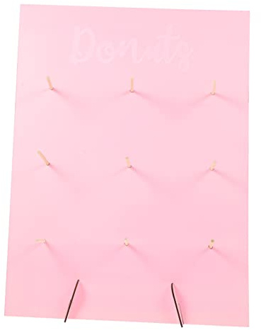 MOKKHNB Wooden Donut Stand Donut Holder for Baby Shower Party Pink Wooden Doughnut Display Holder Decorative Dessert Stand