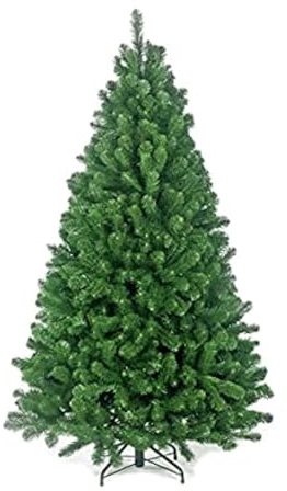 KKTECH 8ft Realistic Bushy Green Artificial Christmas Tree with Metal Stand, Easy Assembly Foldable Indoor Outdoor Holiday Decoration
