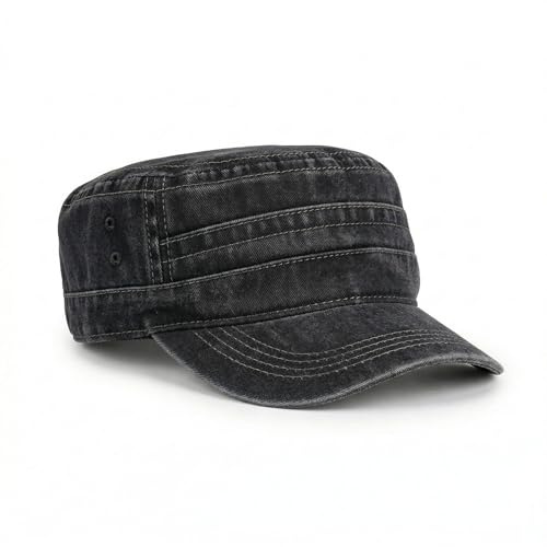 Unisex Army Cap Vintage Schildmütze Military Style Cap Verstellbare Modische Militärmütze Einfarbig Baseballmütze für Damen und Herren