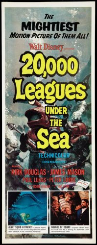 20000 Ligen, unter dem Meer Einsatz Film Poster 14 x 36 # 01