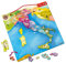 Janod Italienkarte, magnetisch, Puzzle für Kinder aus Holz, 20 magnetische Teile, Entdecken und Merken, Geographie-Lernspiel, ab 7 Jahren, J05488, Naturholz
