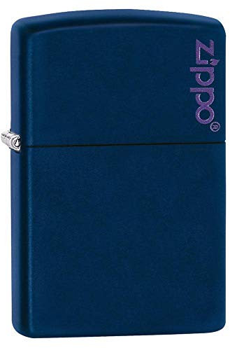 Zippo Sturmfeuerzeug - Logo, Navy Matte, Color Image, Base Model - Nachfüllbar - Wiederverwendbar - Windfestes Design - Geschenkbox - Made in USA