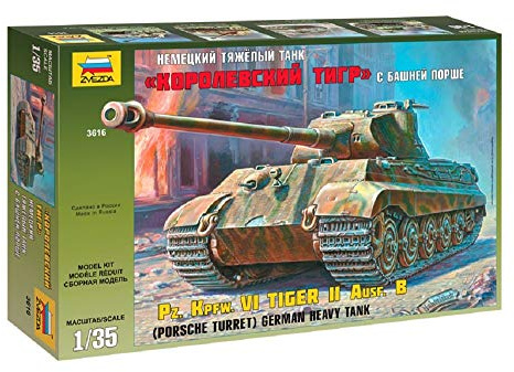 Zvezda - 1/35 Königstiger Porsche - Plastik-Modellbau - Maßstab: 1:35