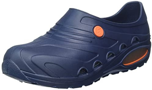 Oxypas Safety Jogger Zuecos Ligeros para Hombres y Mujeres 45/46 EU - OXYVA - Zuecos Antideslizantes, Antibacterianos, Antiestáticos y Antifúngicos, Zapatos de Seguridad, Azul
