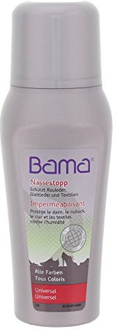 Bama Nässestopp, Schützt vor Nässe und Flecken, Imprägnierende Schuhcreme für glattes, raues Leder und Textilien, 75 ml
