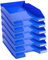 Exacompta 113279D 6er Pack Premium Briefablage Combo Midi DIN A4. Ideale Briefkörbe für Ihre Organisation. Robuste und stapelbare Ablagekörbe eisblau glossy