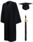 GraduationMall Abschluss Talar Doktorhut und Quaste 2025 für Hochschule und Bachelor Akademischer Talar mit Hut Schwarz 48 Große Größen(159cm - 165cm)