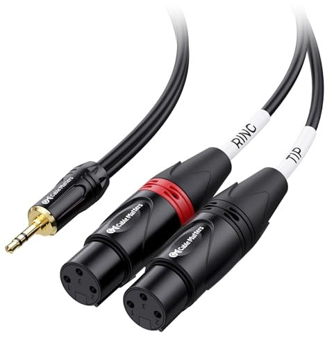 Cable Matters 3.5mm TRS to 2 XLR Cable 1.8m, Dual Female XLR to 3.5mm Jack Lead