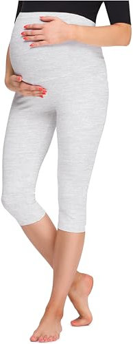 Be Mammy Legging 3/4 Grossesse Maternité Tenue Sport BE20-258(Mélange, M)