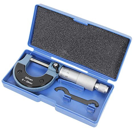 Wisamic Bügelmessschraube Mikrometerschraube Mikrometer Messschraube Werkzeug: 0-25 mm Auflösung 0.01mm Metrischer Außen Bremssattel