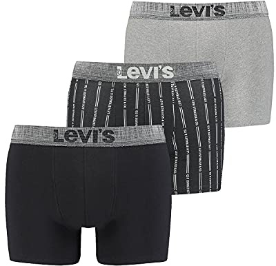 Levi's Herren Stripes Logo Heren Briefs Gift Boxer Shorts, Black / Grey, S EU