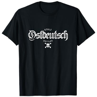 Ostdeutschland Osten Stolz DDR Ostalgie Geschenke Ostdeutsches T-Shirt mit Crew-Kragen und kurzen Ärmeln Schwarz S