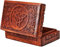 Ajuny Handgefertigte Holz Schmuckschatulle Handgeschnitzt Mehrzweck Andenken Palisander Aufbewahrung Damen Retro Reise Mini Organizer Vintage Dekorative Truhe Schmuckhalter Geschenk, 8x5 Zoll