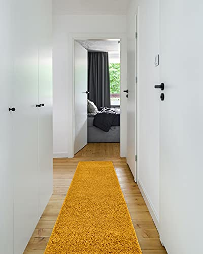 rugsx Teppich, Läufer SOFFI Shaggy 5cm; in die Küche, Halle, Korridor, Gold 60x250 cm