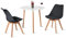H.J WeDoo Essgruppe mit 1 Tisch 2 Schwarz Stühle Holztisch und Skandinavisches Stuhl Esstisch Set für Esszimmer Küche Garten