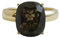 Anello in argento sterling placcato oro con quarzo fumé (US Size 6 / Diameter 16.5 / EU 52)