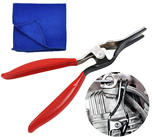 DURANTEY Pinza di Rimozione del Tubo dell'automobile Pinza per Tubo Flessibile Pinza Rimozione Tubi con 1 Panno per Pulizia Strumento di Rimozione del Tubo Flessibile del Vuoto e Tubo del Carburante