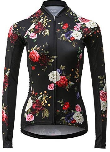 CATENA Radtrikot Damen Langarm Fahrradtrikot Moutainbike Tops Fahrradshirt Bikeshirts MTB Rennrad Radsport Bekleidung Atmungsaktiv Schnell Trocknend Einfarbig Cycling Jersey für Frauen, XL