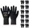 HPHST Arbeitshandschuhe SF001TS Handschuhe Montagehandschuhe für Damen und Herren Gloves Ergonomisches Design Smart Touch Gartenhandschuhe 12 Paar (X-Large, Schwarz)