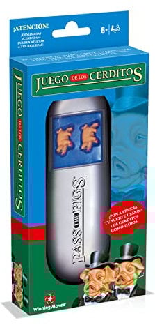 Winning Moves Spiel der Schweinchen im Würfelstil - Für alle ab 6 Jahren, für 2 und mehr Spieler. Werfen Sie die Schweinchen und überprüfen Sie, wie viele Punkte Sie erhalten haben!