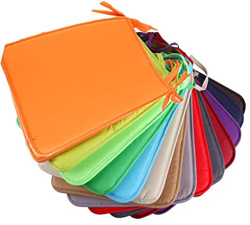 Waigg Kii Lot de 2/6/8 coussins de chaise avec attaches 40 x 40 cm, salle à manger, antidérapants pour siège de jardin intérieur/extérieur (6 pièces, gris foncé)
