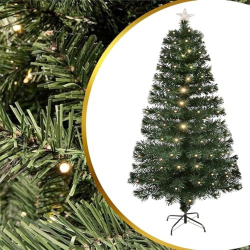 Dolce Natale Albero di Natale Fibre Ottiche (180 CM, BIANCO CALDO)