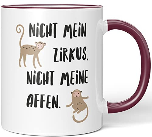 JUNIWORDS Tasse, Nicht Mein Zirkus, Nicht Meine Affen, Bordeaux (1008372)