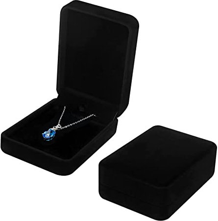 guangyuan 2Stück Velvet Necklace Pendant Schmuckkästchen für ketten,Schmuck Geschenkbox geschenkbox armband Halskette für Armbänder Halsketten (schwarz)