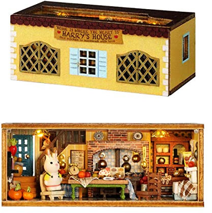 CUTEROOM DIY Holzpuppen Haus Handwerk Miniatur Kit - Cases Model & alle Möbel (Harry's House)