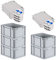 PROREGAL SuperSparSet 5x Eurobox NextGen Economy mit Scharnierdeckel & blauen Verschlüssen | Griffe geschlossen | HxBxT 22x30x40cm | 20 Liter | Eurobehälter Transportbox Transportbehälter