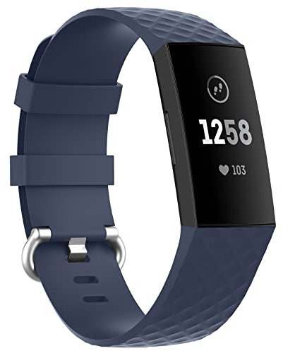 Ainiv Kompatibel für Fitbit Charge 3 Armband/Fitbit Charge 4 Armband, Silikon Uhrenarmband für Fitbit, Klassisch Sport Verstellbares Ersatzarmband für Fitbit Charge 3 / 3SE / Fitbit Charge 4