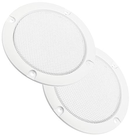 MACHSWON Lot de 2 cache-haut-parleurs en métal pour caisson de basses avec 8 vis blanches pour voiture