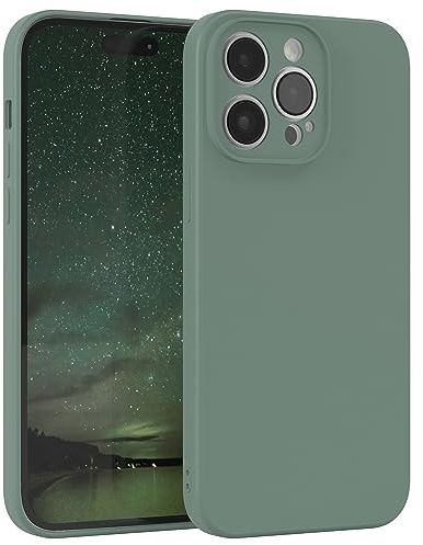EAZY CASE - Silikonhülle für iPhone 14 Pro Max Hülle Silikon Case Dunkelgrün weich stoßfeste Handyhülle Schutzhülle mit Kameraschutz Dünn Premium Schutz Cover TPU Phone Bumper in Mitternacht Grün Matt