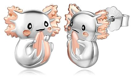 StoryEtain Axolotl Ohrring 925 Sterling Silber Axolotl Ohrstecker Axolotl Schmuck Geschenke für Kinder Mädchen Damen
